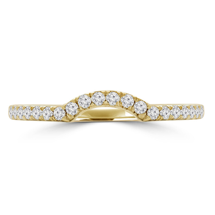 1/4 CTW Round Diamond Curved Semi-Eternity Anniversary Wedding Band Ring in 14K Yellow Gold (MD230046)