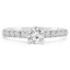 7/8 CTW Round Diamond Cathedral Solitaire with Accents Engagement Ring in 14K White Gold (MD230048)