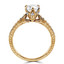 1 1/8 CTW Round Diamond Cathedral 6-Prong Vintage Solitaire with Accents Engagement Ring in 14K Yellow Gold (MD230055)