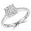 1/2 CTW Round Diamond Halo Engagement Ring in 14K White Gold with Channel set Accents (MD230064)