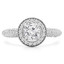 1 CTW Round Diamond Vintage Halo Engagement Ring in 14K White Gold with Accents (MD230067)