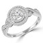 1/2 CTW Round Diamond Twisted Double Halo Engagement Ring in 14K White Gold with Accents (MD230069)