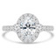 1 3/5 CTW Oval Diamond Open Bridge Cathedral Three-Stone Halo Engagement Ring in 14K White Gold with Accents (MD230070)
