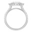 1 3/5 CTW Oval Diamond Open Bridge Cathedral Three-Stone Halo Engagement Ring in 14K White Gold with Accents (MD230070)