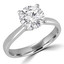 1/2 CT Round Diamond High Set Tappered Solitaire Engagement Ring in 14K White Gold (MD230073)