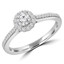 2/5 CTW Round Diamond Floral Halo Engagement Ring in 14K White Gold with Accents (MD230077)