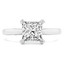 1 1/5 CTW Princess Diamond Vintage Cathedral Solitaire with Accents Engagement Ring in 14K White Gold (MD230088)