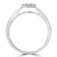 3/8 CTW Round Diamond Tappered Open Bridge Halo Engagement Ring in 14K White Gold (MD230090)