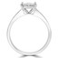 1/2 CTW Round Diamond Tappered Open Bridge Halo Engagement Ring in 14K White Gold with Channel set Accents (MD230092)