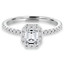 3/4 CTW Emerald Diamond High Set Radiant Halo Engagement Ring in 14K White Gold with Accents (MD230097)