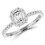 3/4 CTW Emerald Diamond High Set Radiant Halo Engagement Ring in 14K White Gold with Accents (MD230097)