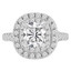 2 1/6 CTW Cushion Diamond Cathedral Double Cushion Halo Engagement Ring in 14K White Gold with Accents (MD230098)