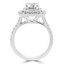 2 1/6 CTW Cushion Diamond Cathedral Double Cushion Halo Engagement Ring in 14K White Gold with Accents (MD230098)
