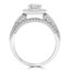 1 CTW Round Diamond Vintage Open Bridge Halo Engagement Ring in 14K White Gold with Accents (MD230099)