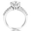 1 3/8 CTW Round Diamond Three-row Tappered Halo Engagement Ring in 14K White Gold with Accents (MD230100)