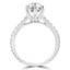 2 CTW Round Diamond 6-Prong Solitaire with Accents Engagement Ring in 14K White Gold (MD230114)