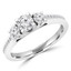 4/5 CTW Round Diamond Three-Stone Engagement Ring in 14K White Gold with Channel set Accents (MD230115)