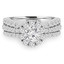 1 1/3 CTW Round Diamond Three-row Tappered Halo Engagement Ring in 14K White Gold with Accents (MD230123)