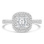 1 1/5 CTW Princess Diamond Cathedral Double Cushion Halo Engagement Ring in 14K White Gold with Accents (MD230124)