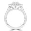 1 2/3 CTW Cushion Diamond Vintage Floral Halo Engagement Ring in 14K White Gold with Accents (MD230126)