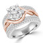 2 1/20 CTW Round Diamond Twisted White & Rose Gold Solitaire with Accents Engagement Ring in 18K Two-tone Gold (MD230127)