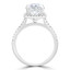2 9/10 CTW Round Diamond Cushion Halo Engagement Ring in 18K White Gold with Accents (MD230128)