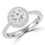 1 3/8 CTW Round Diamond Open Bridge Bezel Set Halo Engagement Ring in 18K White Gold with Accents (MD230131)