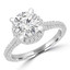 3 CTW Round Diamond Rollover Halo Engagement Ring in 18K White Gold with Accents (MD230132)