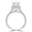 3 CTW Round Diamond Rollover Halo Engagement Ring in 18K White Gold with Accents (MD230132)