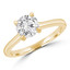 1 1/7 CT Round Diamond Cathedral Solitaire Engagement Ring in 18K Yellow Gold (MD230133)