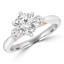 1 1/3 CTW Round Diamond 6-Prong White & Rose Gold Tappered Three-Stone Engagement Ring in 18K Two-tone Gold (MD230134)
