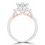 1 1/3 CTW Round Diamond 6-Prong White & Rose Gold Tappered Three-Stone Engagement Ring in 18K Two-tone Gold (MD230134)