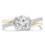 1 2/5 CTW Round Diamond Cathedral White & Yellow Two-row Solitaire with Accents Engagement Ring in 18K Two-tone Gold (MD230136)
