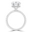 3 2/5 CTW Round Diamond Hidden Halo Solitaire with Accents Engagement Ring in 18K White Gold (MD230140)