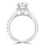 3 1/2 CTW Round Diamond Hidden Halo Solitaire with Accents Engagement Ring in 18K White Gold (MD230141)