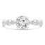 1 1/4 CTW Round Diamond Vintage Solitaire with Accents Engagement Ring in 18K White Gold with Bezel Set Accents (MD230142)