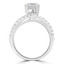 1 1/2 CTW Round Diamond Bypass Solitaire with Accents Engagement Ring in 18K White Gold (MD230143)