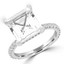 3 1/3 CTW Square White Topaz Bypass Solitaire with Accents Engagement Ring in 14K White Gold (MD230144)
