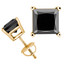 4 1/2 CTW Princess Black Diamond 4-Prong Stud Earrings in 14K Yellow Gold (MD230147)