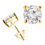 1/6 CTW Round Diamond 4-Prong Stud Earrings in 14K Yellow Gold (MD220039)
