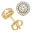 2/3 CTW Round Diamond Bezel Set Halo Stud Earrings in 14K Yellow Gold (MD230158)