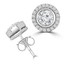 1 CTW Round Diamond Bezel Set Halo Stud Earrings in 14K White Gold (MD230181)