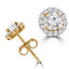 2/3 CTW Round Diamond Halo Stud Earrings in 14K Yellow Gold (MD230187)