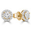 2/3 CTW Round Diamond Halo Stud Earrings in 14K Yellow Gold (MD230189)