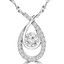 1/2 CTW Round Diamond Teardrop Solitaire with Accents Pendant Necklace in 14K White Gold (MD230191)