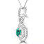 1 5/8 CTW Round Green Diamond 4-Prong Double Halo Pendant Necklace in 18K White Gold (MD230193)