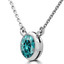 1 1/3 CT Round Blue Diamond Bezel Set Necklace in 14K White Gold (MD230194)