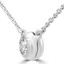 1/4 CT Round Diamond Bezel Set Necklace in 14K White Gold (MD230201)