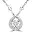 1/2 CTW Round Diamond 3-Prong Halo Necklace in 14K White Gold (MD230203)