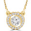 7/8 CTW Round Diamond Bezel Set Halo Necklace in 14K Yellow Gold (MD230204)